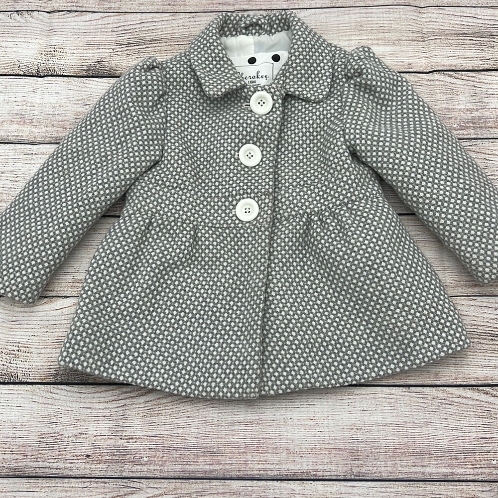 Cherokee Grey and White Coat Size 18 months